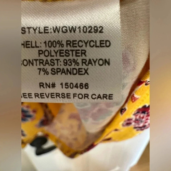 NWT Market Spruce XXL Tank Top Yellow Floral Mixed Material V-Neck Sleeveless - Picture 6 of 7